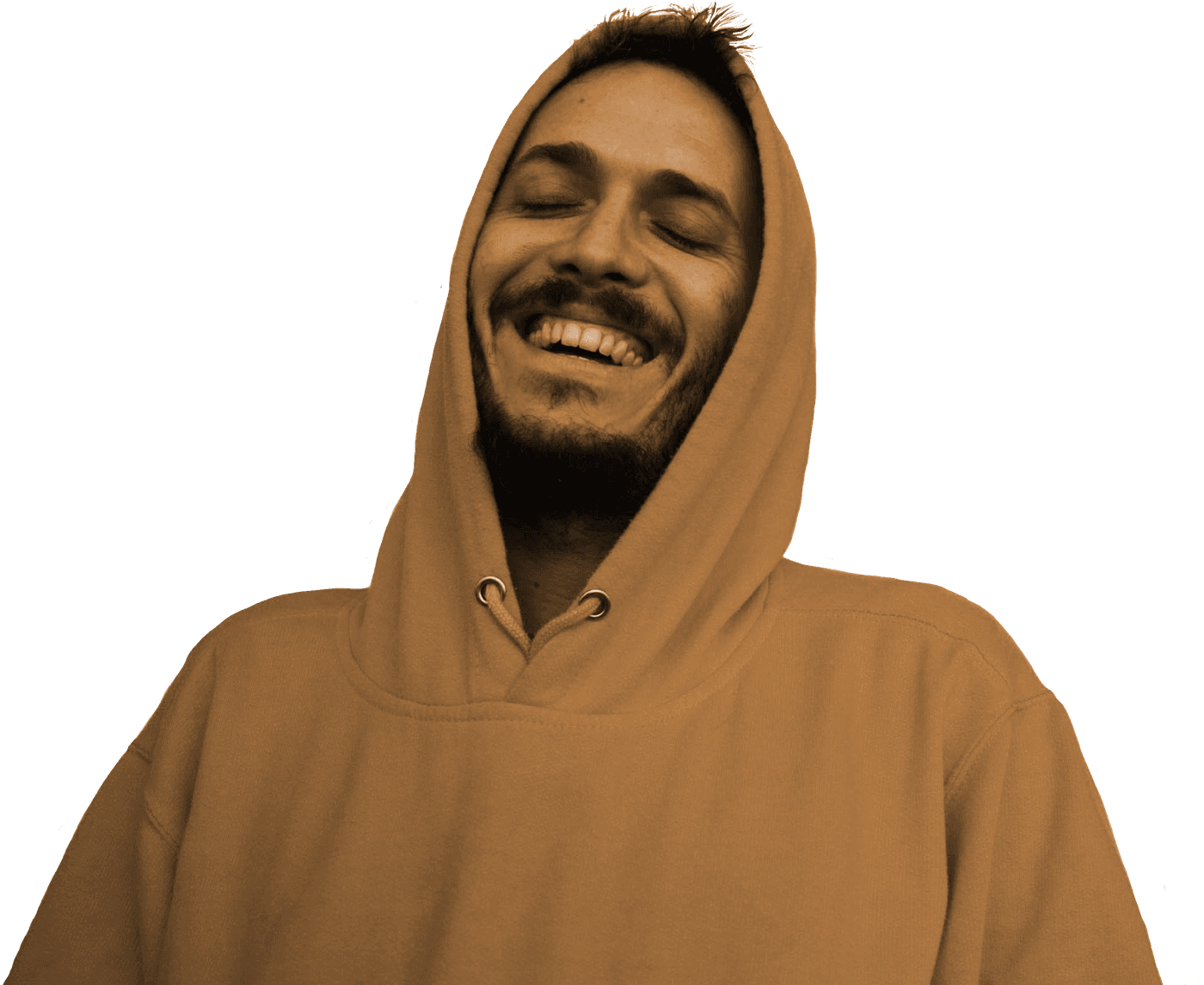 LuizGa smiling in a hoodie